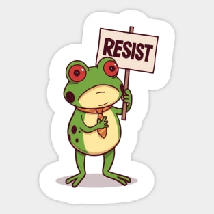 Resist-Frog Sticker